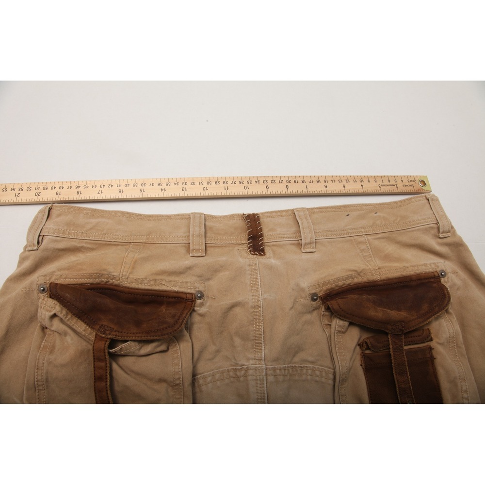 Polo Ralph Lauren Mens 40/30 Distressed Canvas California Miner Pants Leather - Picture 9 of 16